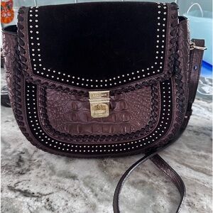 brahmin cross body suede and leather